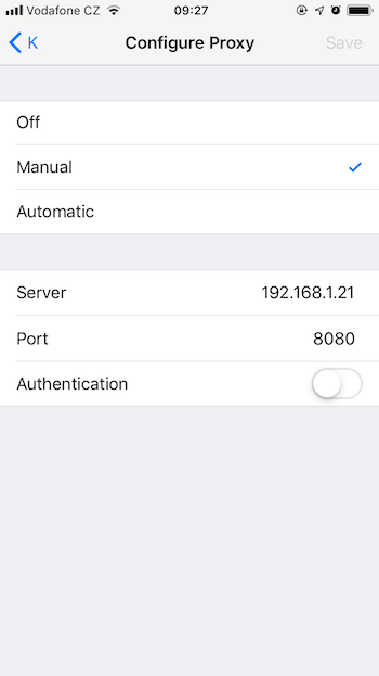 Proxy setting on iOS