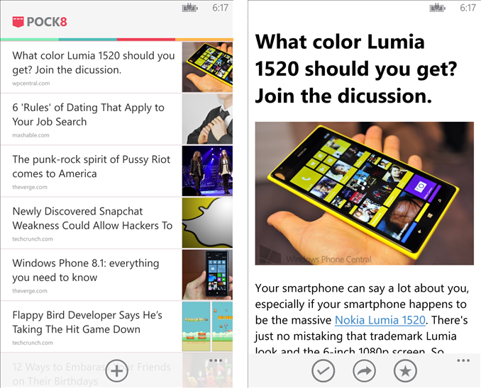 My Pocket client for Windows Phone