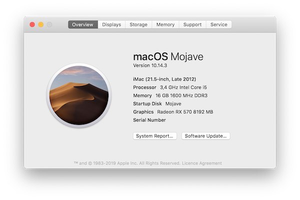 Hackintosh running macOS Mojave