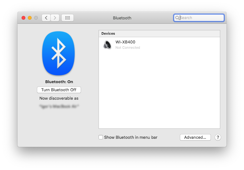 Bluetooth appearing in System Preferences