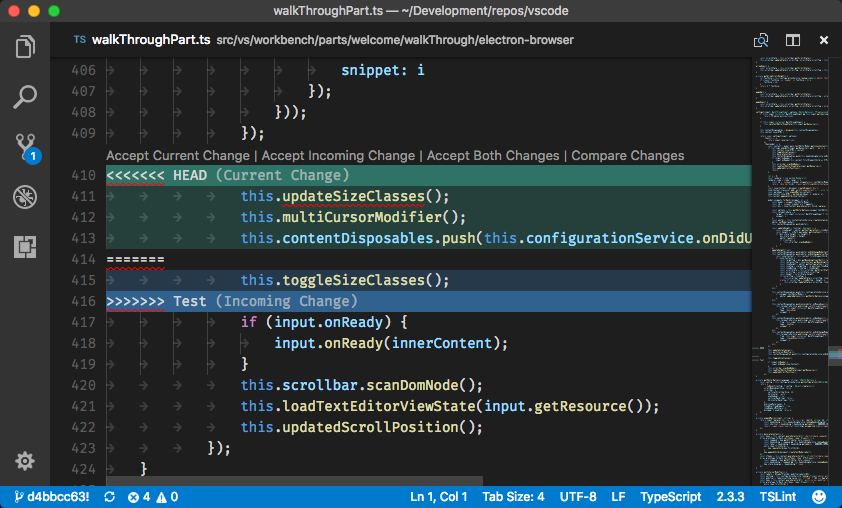 Merge conflict in VSCode